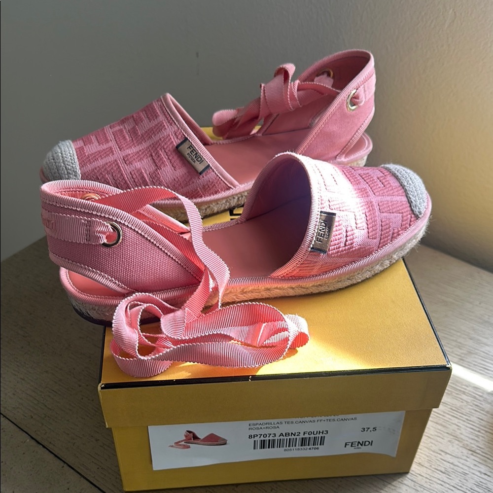 Fendi Pink Canvas Shoes